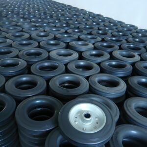 rubber wheels black