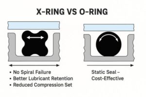X-ring (quad ring) vs O-ring
