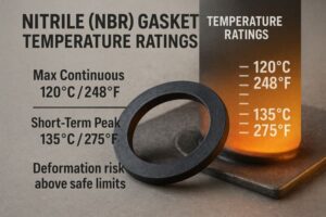 nitrile gasket temperature rating
